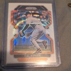Panini Prizm Baseball Trading Card - Holographic Die-Cut Design CAL RIPKEN JR